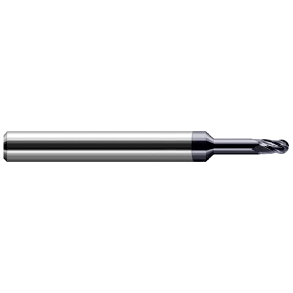 End Mill for Exotic Alloys - Ball, 0.0200", Neck Dia.: 0.0192"